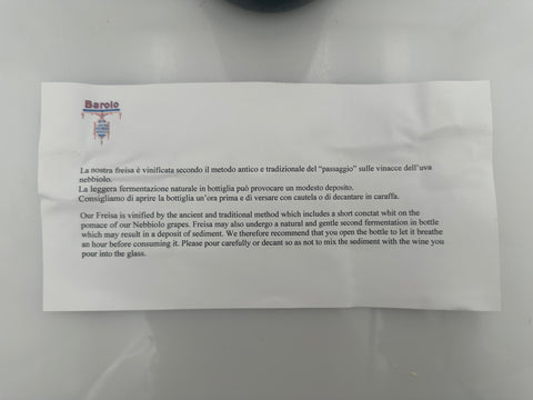 Bartolo Mascarello, Barolo Langhe Freisa vintage 2015