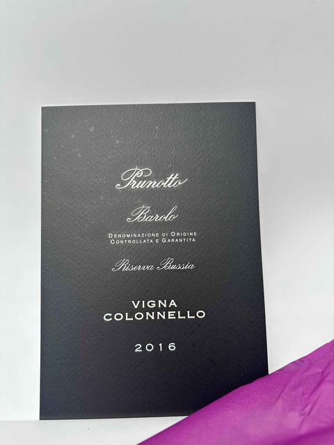 Prunotto Barolo, Riserva Bussia, Vigna Colonnello 2016